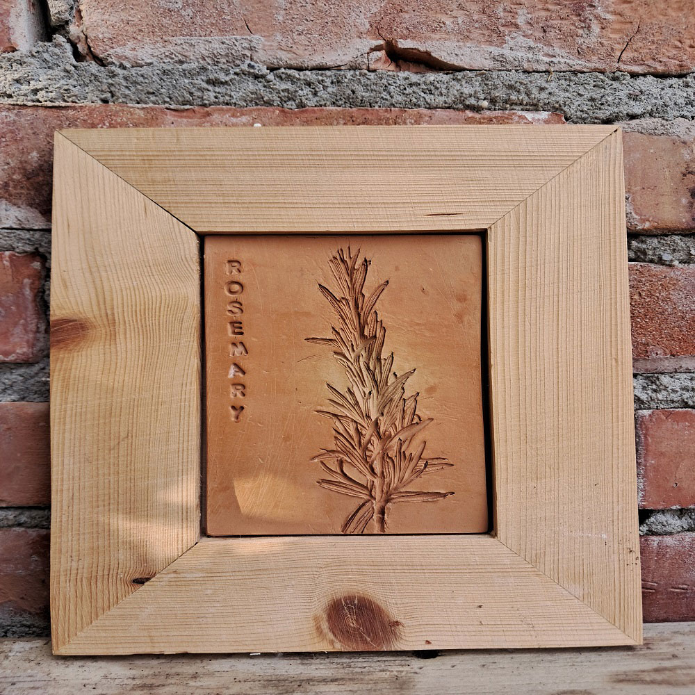 Quadretti erbe legno-ceramica (Coppia) - immagine 3