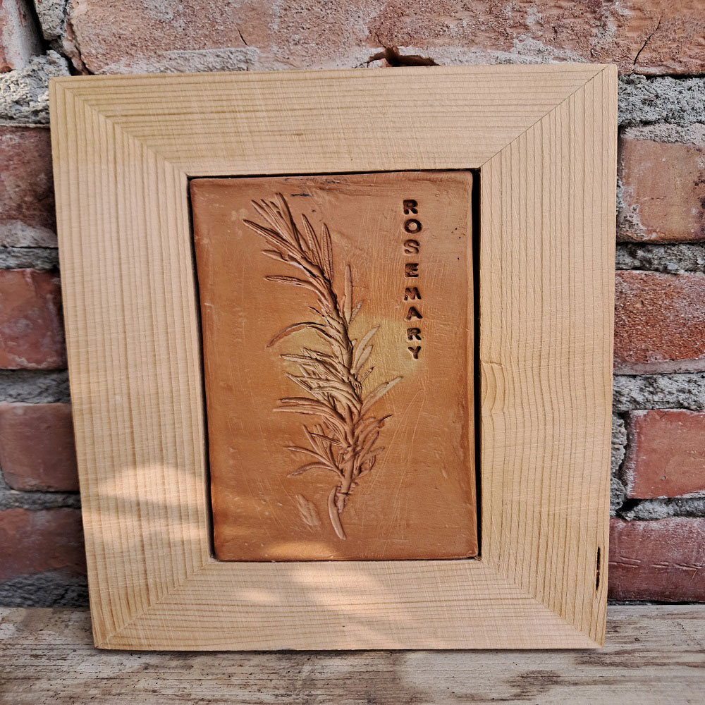 Quadretti erbe legno-ceramica (Coppia) - immagine 5